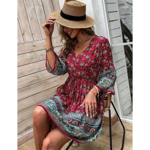New! Boho vibe mini dress/tunic/top - Picture 3 of 10